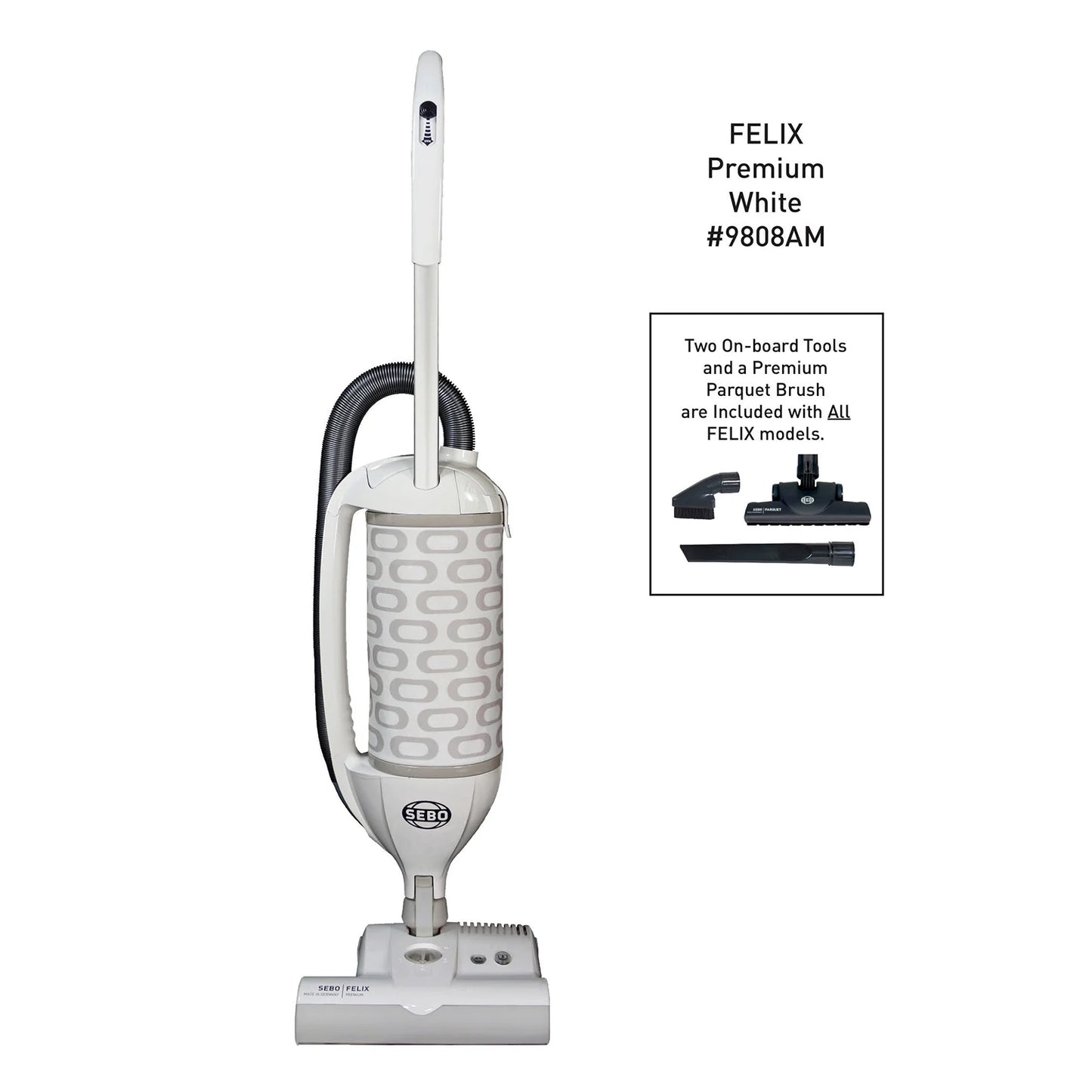 SEBO Felix Premium White Upright Vacuum Cleaner